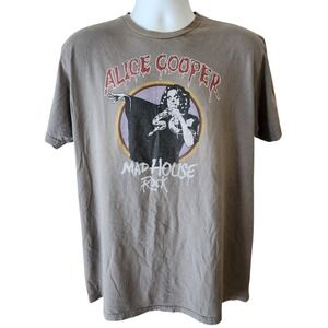 Alice Cooper Mad House Rock Graphic T-Shirt Men's XL Gray Big Island Band Tee